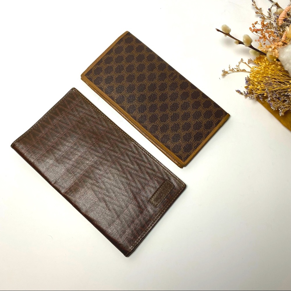 2 Authentic Vintage Long Wallets - Celine & Valentino Mario